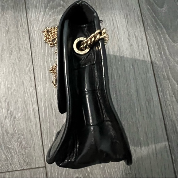 COACH Chain Embossed Black Crocodile Leather Bag - Picture 9 of 14